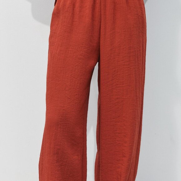 Zara Safari Co-ord Set Medium (linen look) Terracotta NWT shirt/trousers - Picture 7 of 14